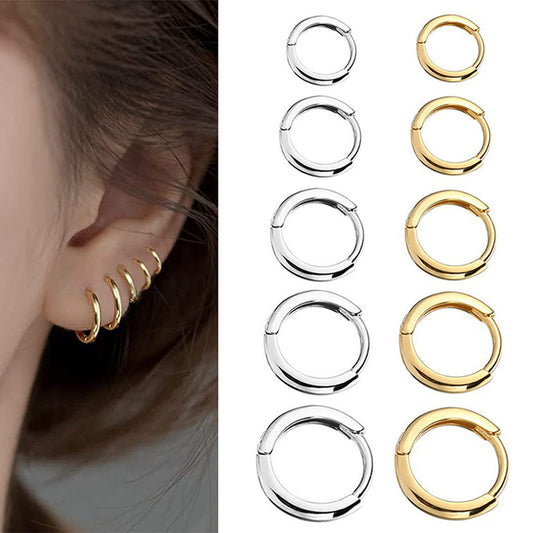 2022 Nya enkla små örhängen i rostfritt stål och guld för kvinnor och män Brosksmycken för öronhåltagning Pendientes Hombre Mujer